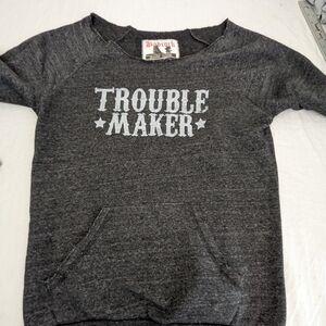 Badcock Black Labek Trouble Maker Grey Sweatshirt with Front Pockets  Medium